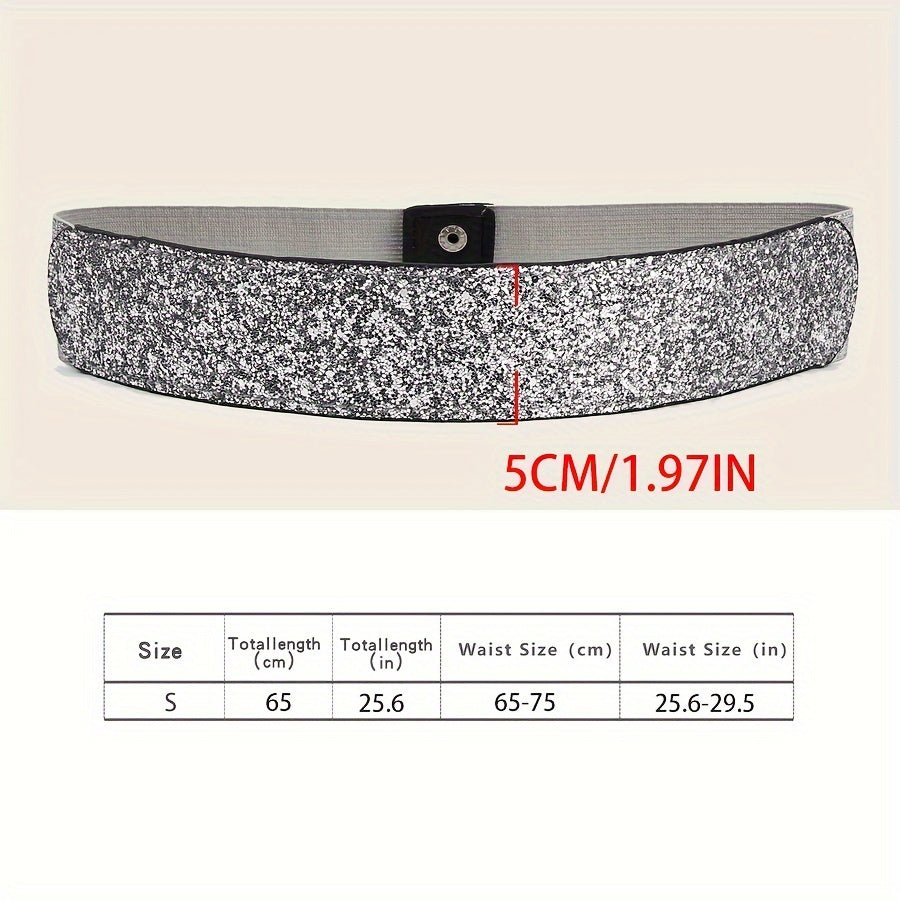 Women's Gold Sequin Belt Fashion Accessory for Party and Evening Wear