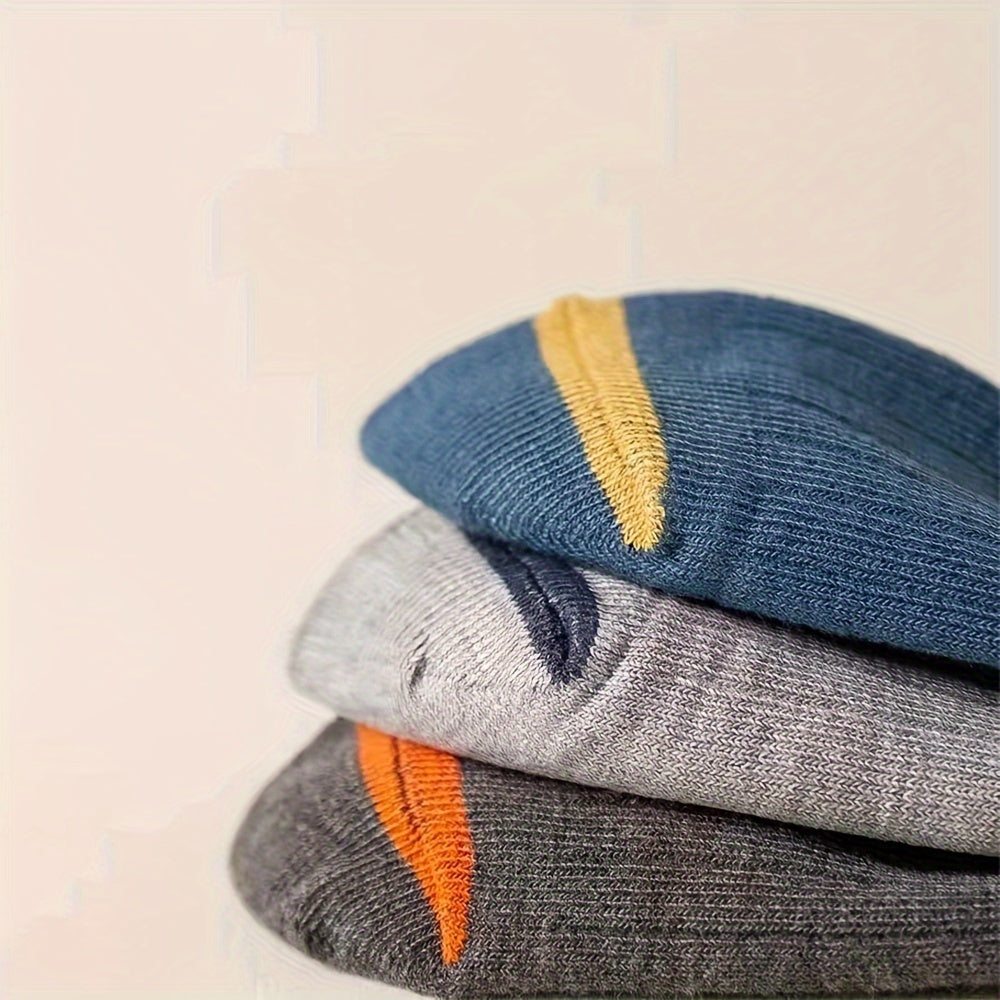 Men's Alphabet Pattern Socks 95% Polyester 5% Elastane Knit Anti-Odor All-Season