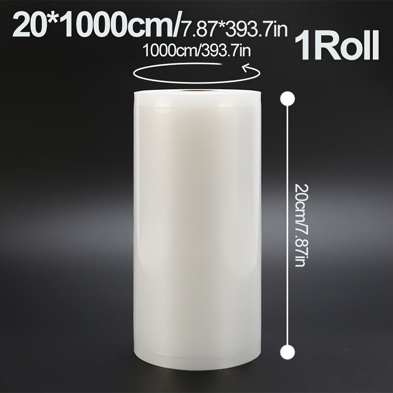 Bolsas de sellado al vacío de 20cm x 10m para almacenamiento de alimentos, rollo hermético, prolonga la frescura, apto para congelador