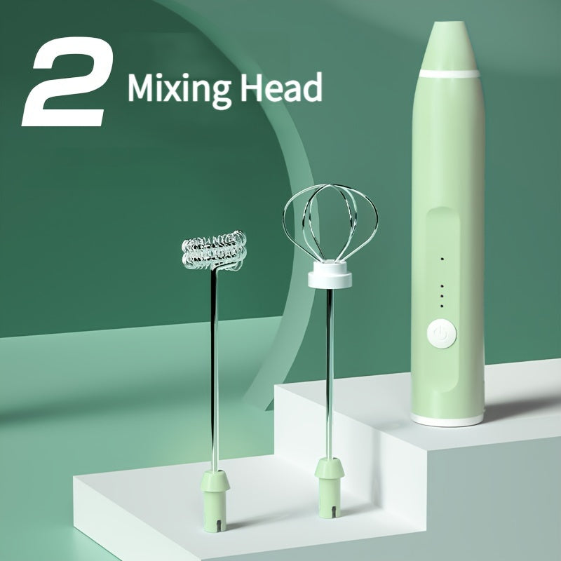 Portable Electric Milk Frother Handheld USB Rechargeable Coffee Mixer