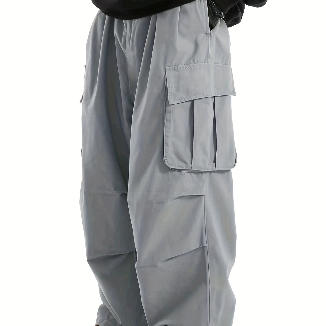 Men's Cargo Pants with Multiple Flap Pockets Loose Fit Casual Outdoor Work Polyester