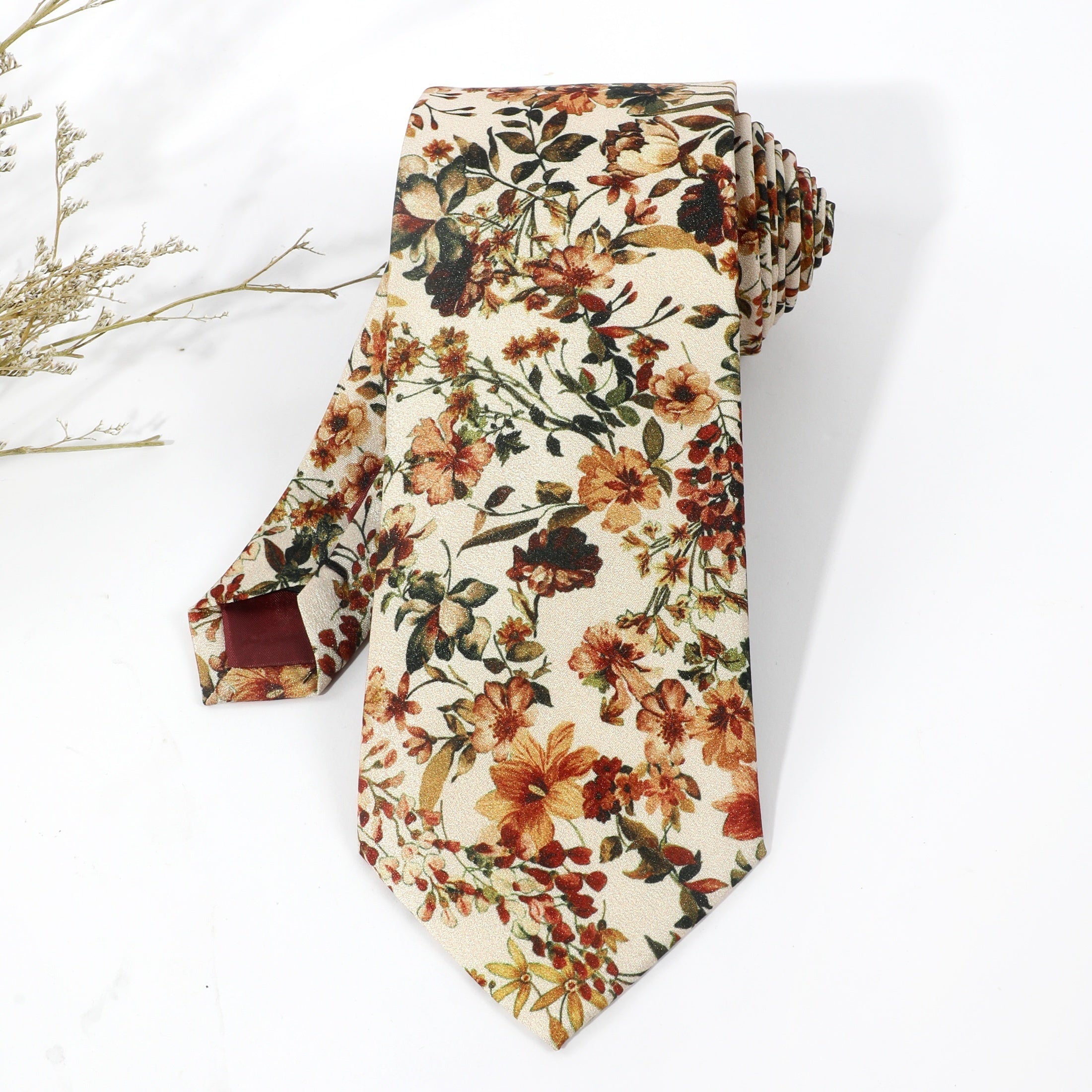 Men's Retro Floral Pattern Tie for Parties and Travel Gift Option
