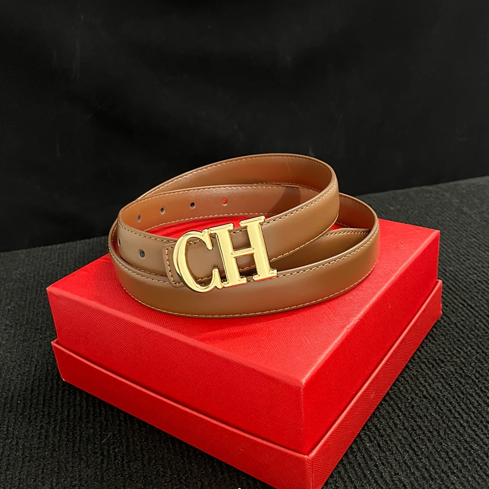 Gafas de mujer con cinturón de letras de metal fino, a la moda y de talla libre para uso diario