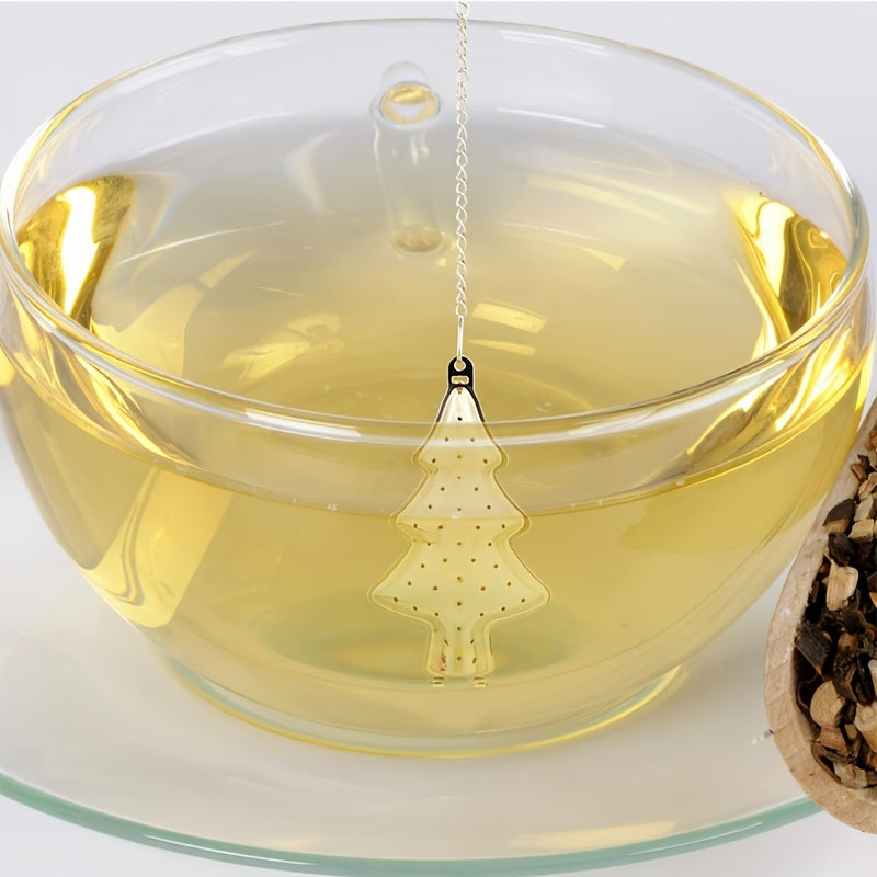 Christmas Tree Stainless Steel Tea Infuser Loose Leaf Tea Strainer with Chain