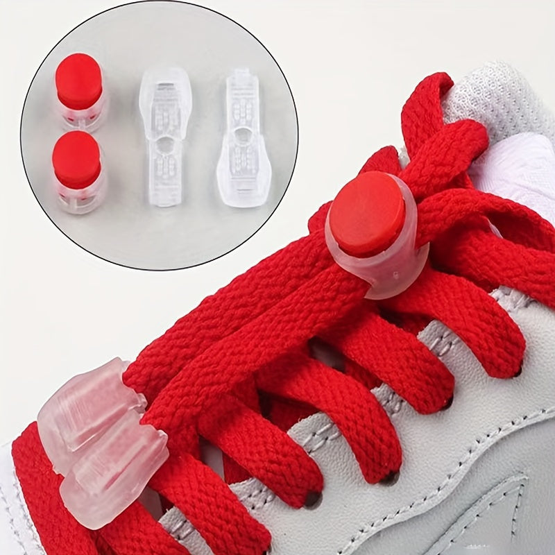 Unisex Plastic No Tie Shoelaces Set for Sneakers and Casual Shoes