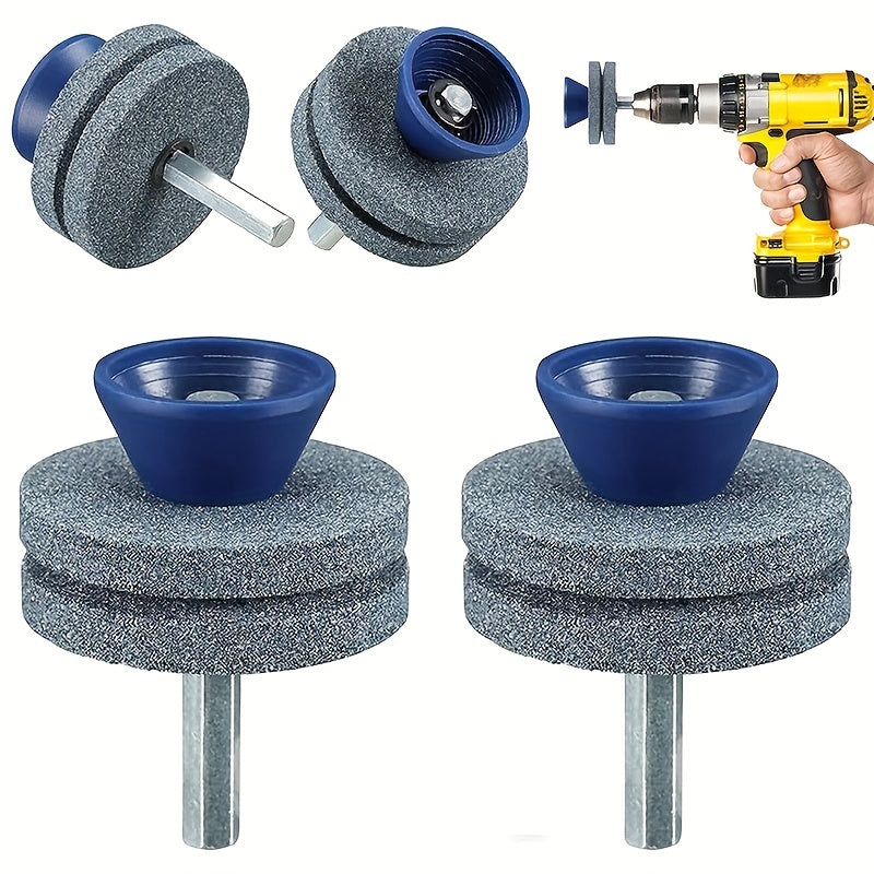 Universal Lawn Mower Blade Sharpener Double Layer Corundum Drill Guide