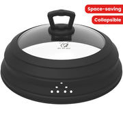 Space-Saving Kitchen Collapsible Plate and Bowl Steamer with Ventilated Glass Lid