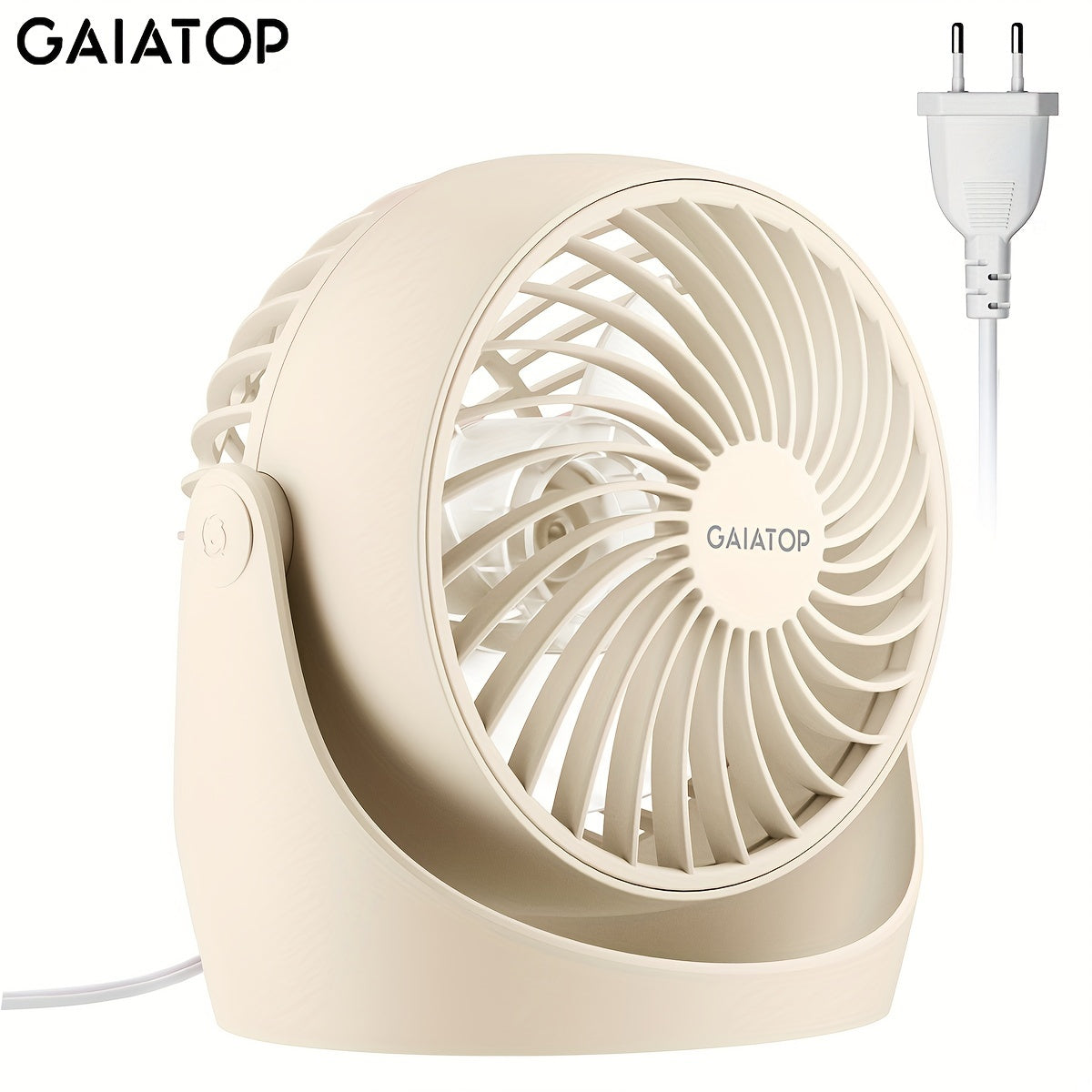 Table Fan for Bedroom Office Kitchen 360° Adjustable Tilt Quiet 3-Speed