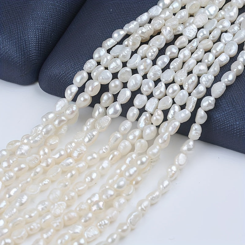 White Freshwater Pearl Beads Loose Strand for Jewelry Making 36cm