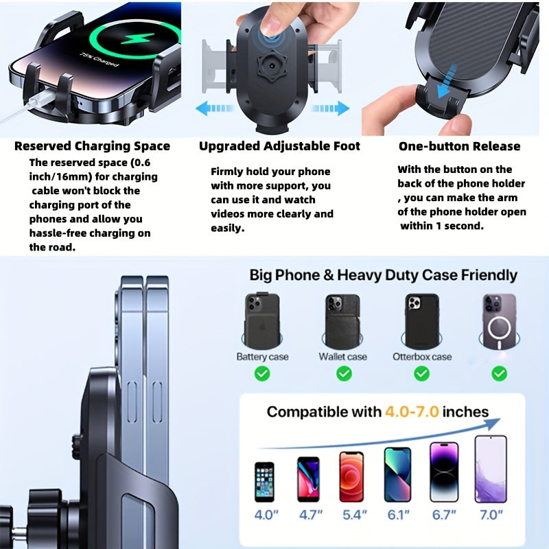 Universal 2-in-1 Avtomobil Telefon uchun o'rnatish, suv o'tkazmaydigan ABS, sozlanadigan burilish