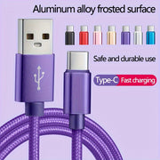 Nylon USB C Charging Cable Fast Charging Data Sync for Smartphones