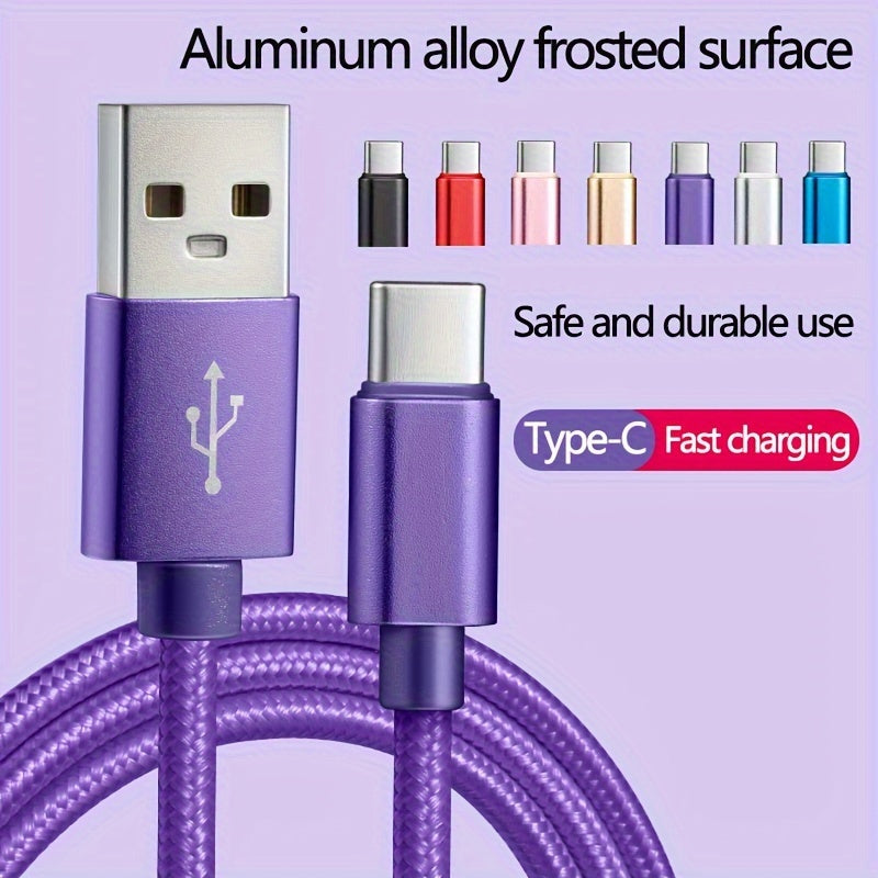 Nylon USB C Charging Cable Fast Charging Data Sync for Smartphones