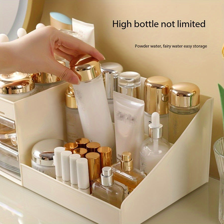 Clear Acrylic Makeup Organizer with Drawers for Skincare Brushes Accessories Countertop Storage