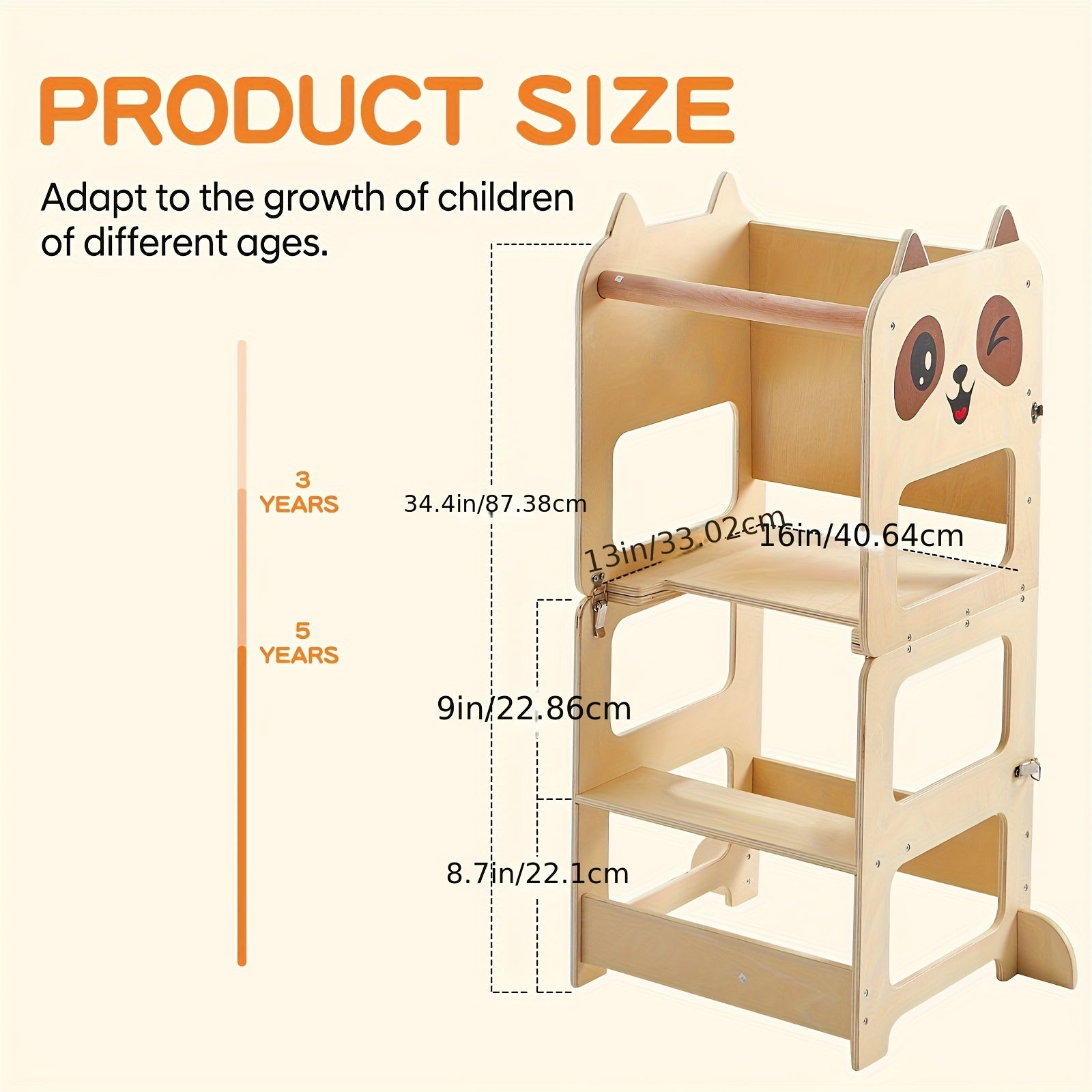 Wooden Step Stool for Kids and Adults Hardwood Bathroom and Home Use