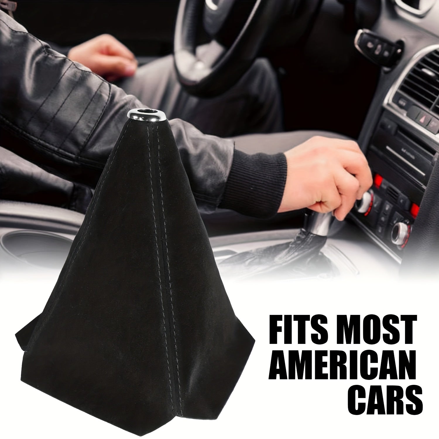 Universal Velvet Gear Shift Boot Gaiter with Stitching for Manual Transmission