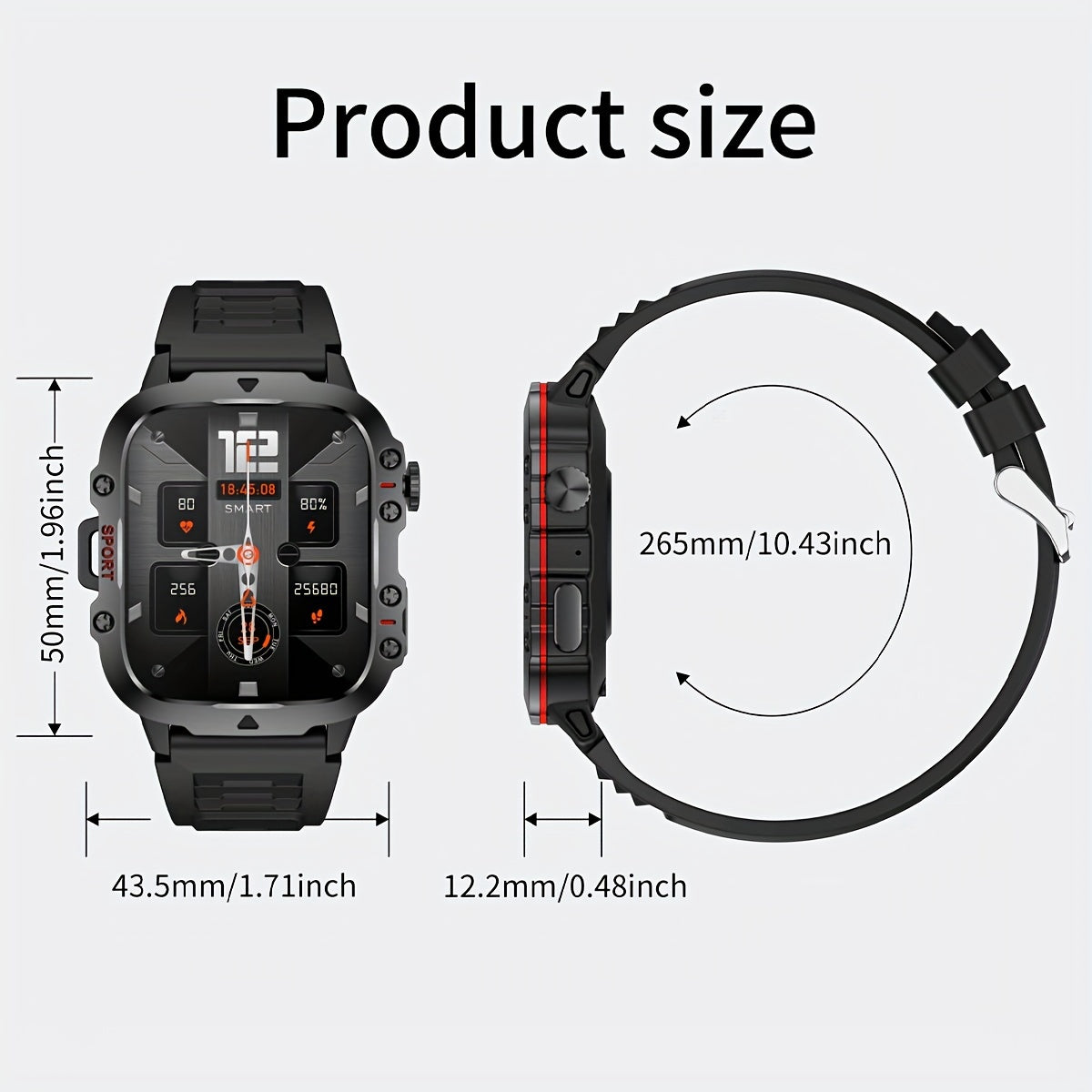 Large Screen Smartwatch 4.98cm Display 420mAh Battery Wireless Calling Sleep Tracking