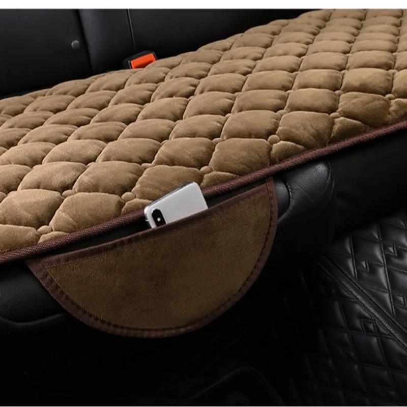 Plush Car Seat Covers Universal Fit for Sedans Trucks SUVs Non-Slip Base