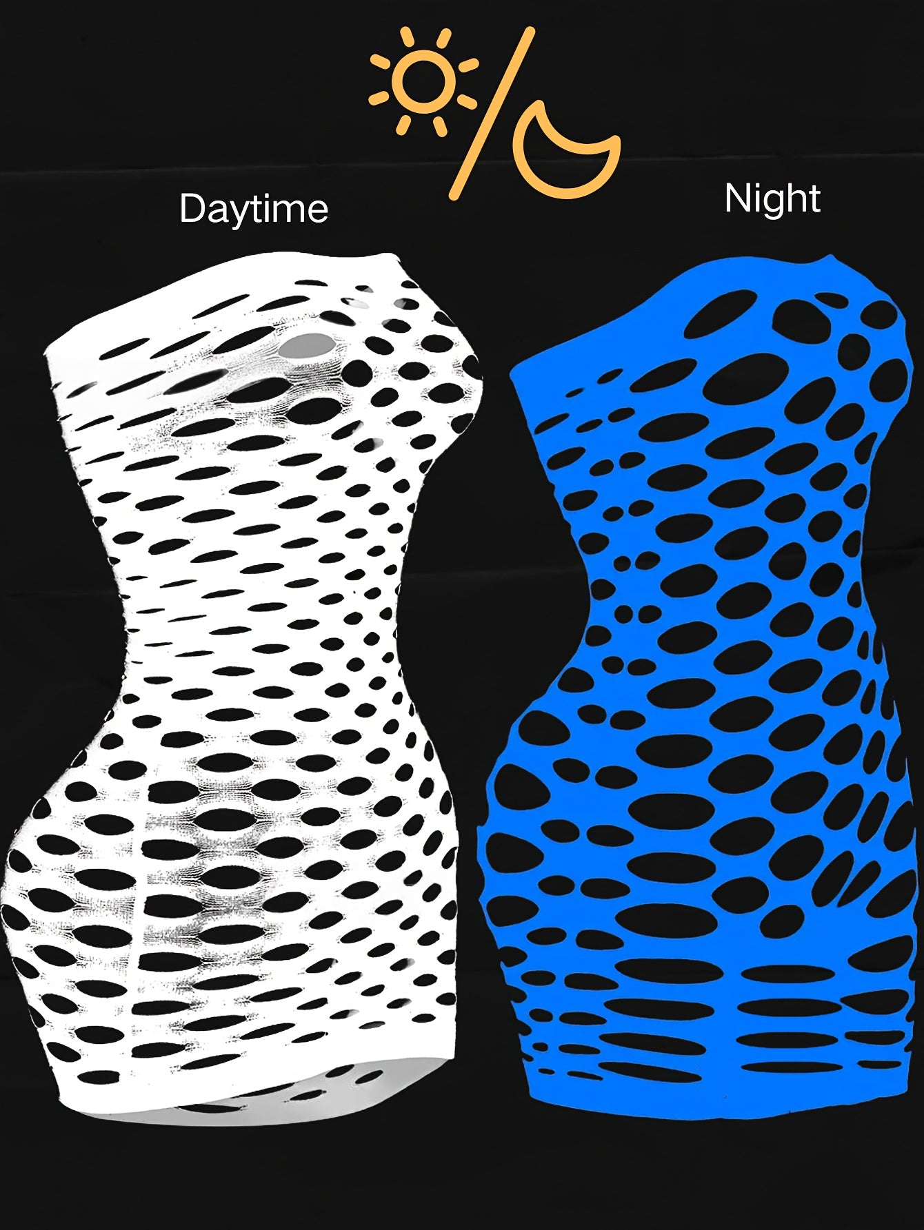 Women Mesh Lingerie Fishnet Glow in the Dark Mini Dress for Party Valentine's Day