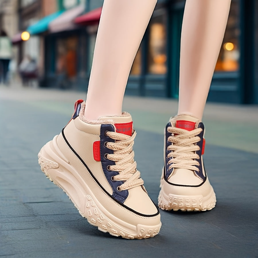 Women's Winter Insulated High-Top Military Boots with Slip-Resistant Sole