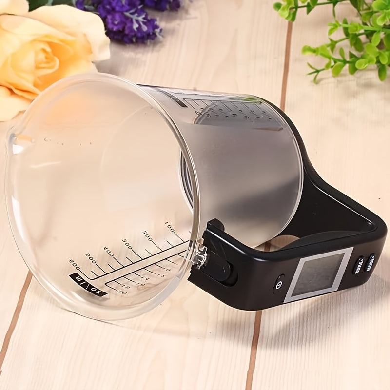 Digital Kitchen Scale with Measuring Cup LCD Display Leak-Proof 1000g-1g