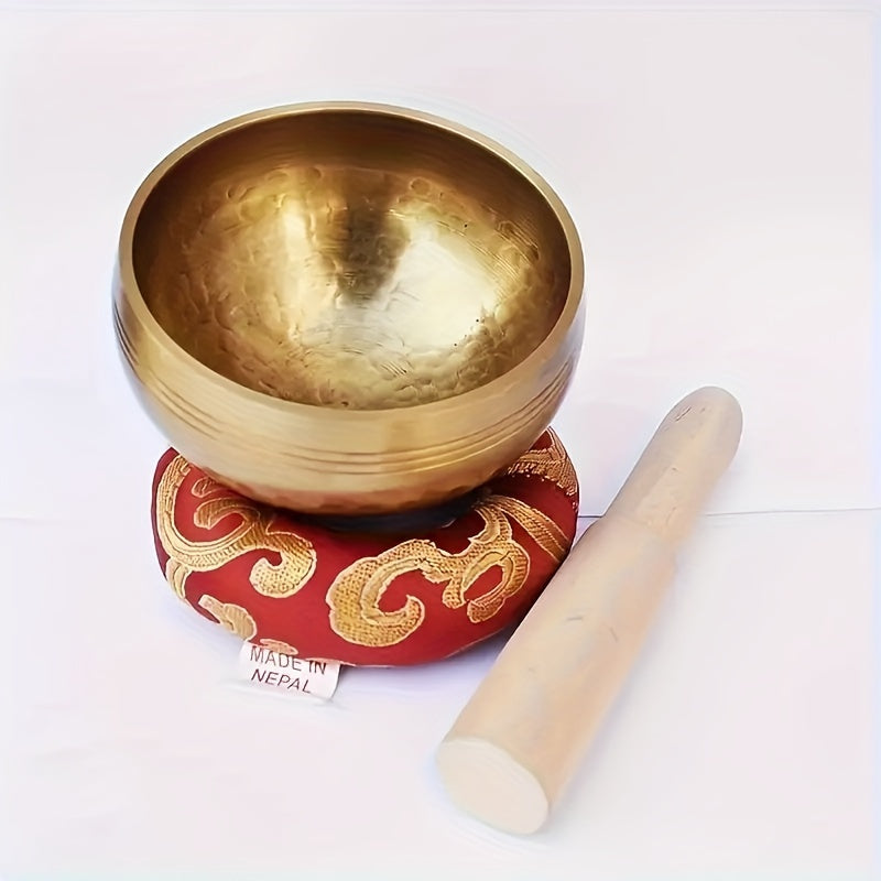 Hand-Hammered Copper Tibetan Singing Bowl Set for Meditation Healing Relaxation