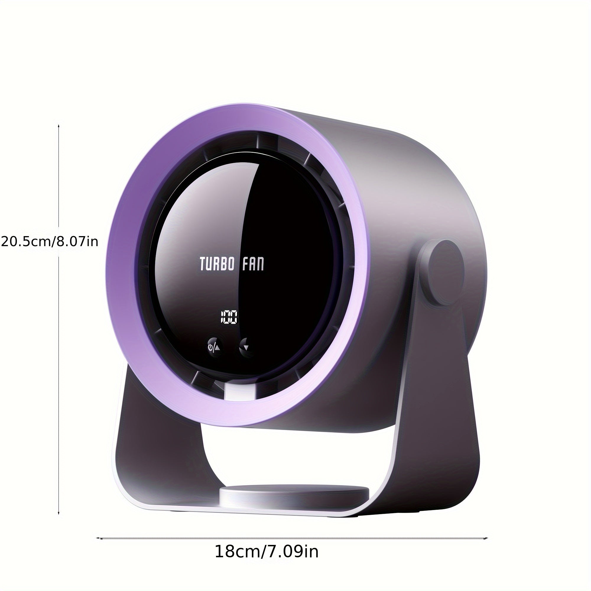 Portable Bladeless Desk Fan with Touch Screen, 100 Speed, USB Rechargeable