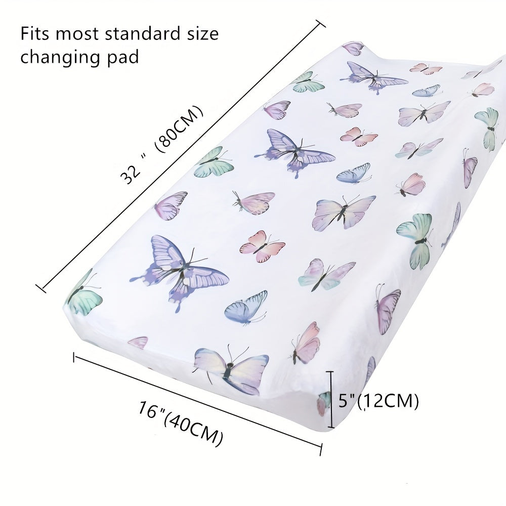 Baby Fitted Sheet with Plush Printed Design for Crib and Diaper Changing Pad