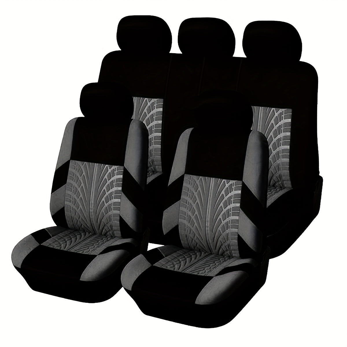 9-Piece Breathable Polyester Car Seat Cover Set for All-Season Comfort Fits 5 Seats