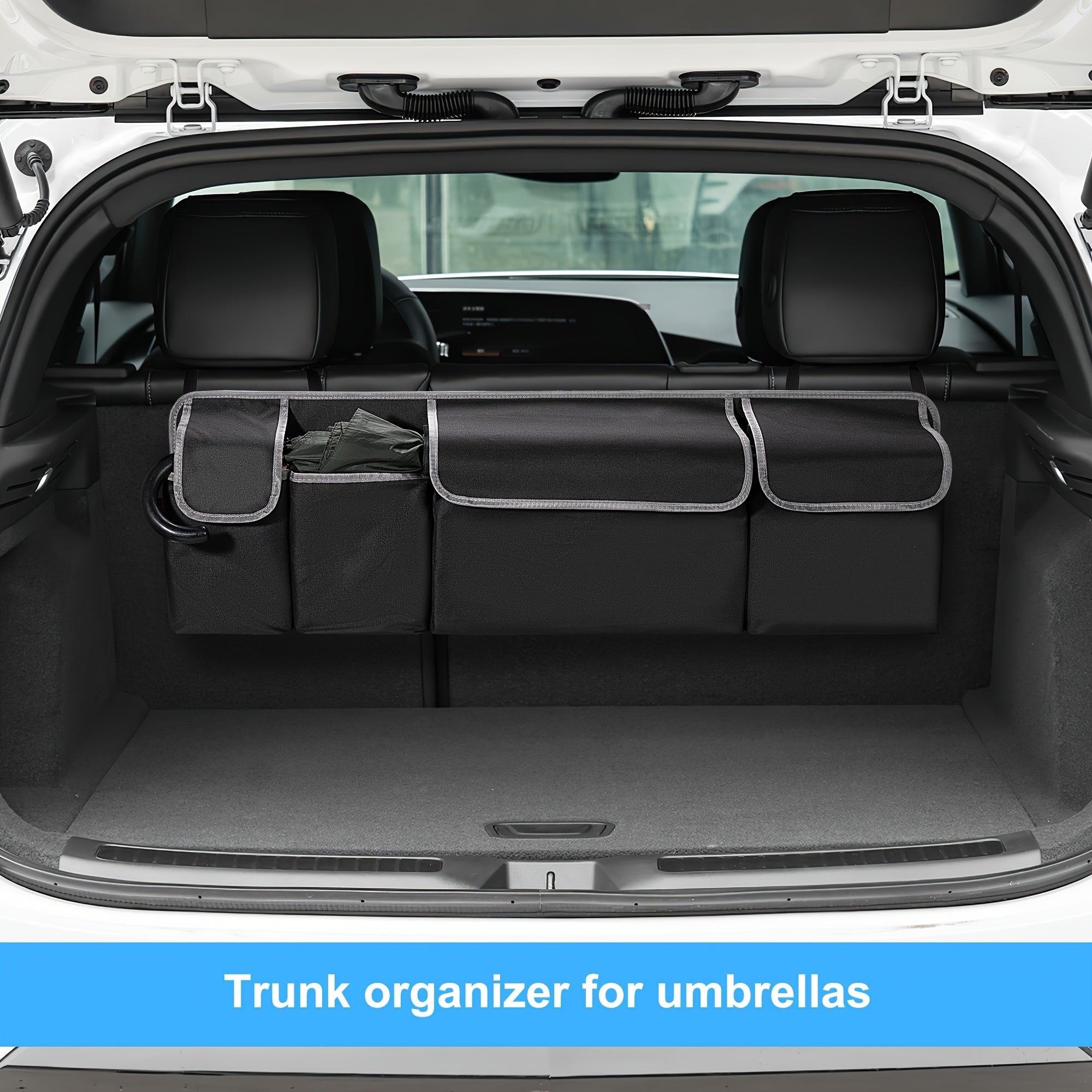 Car Backseat Organizer Nylon 4-Pocket Cargo Storage for SUVs Trucks Vans