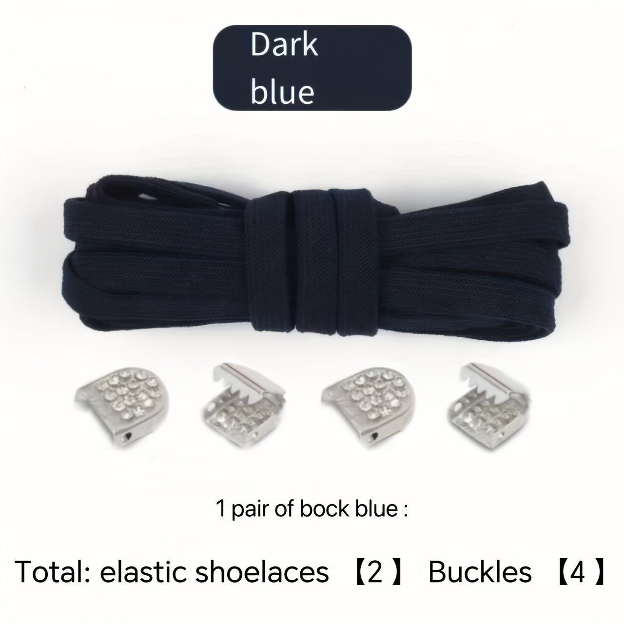Unisex Elastic No-Tie Shoelaces Black White Flat Design Secure Buckle