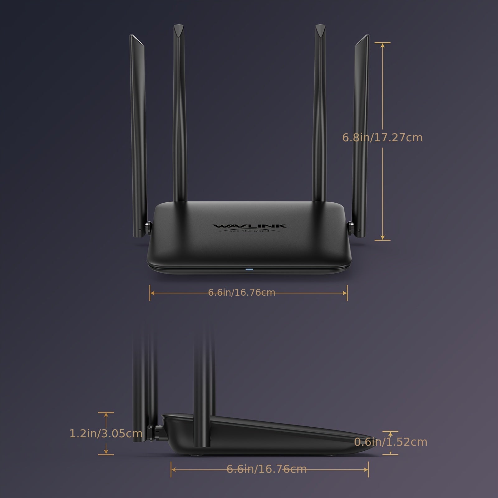 AC1200 Dual Band Wireless Router with Gigabit Ethernet Ports for Home and Gaming