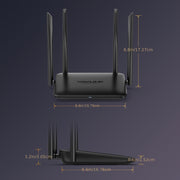 AC1200 Dual Band Wireless Router with Gigabit Ethernet Ports for Home and Gaming