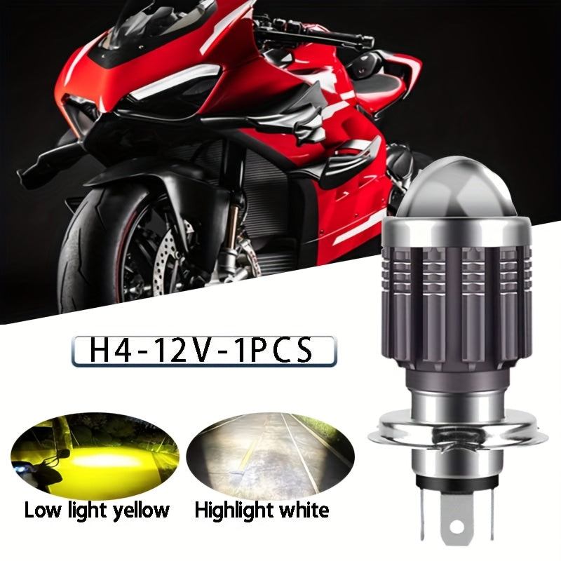 Motorcycle LED Bulb H4 H6 BA20D P15D 6000LM White Yellow Hi Lo Beam