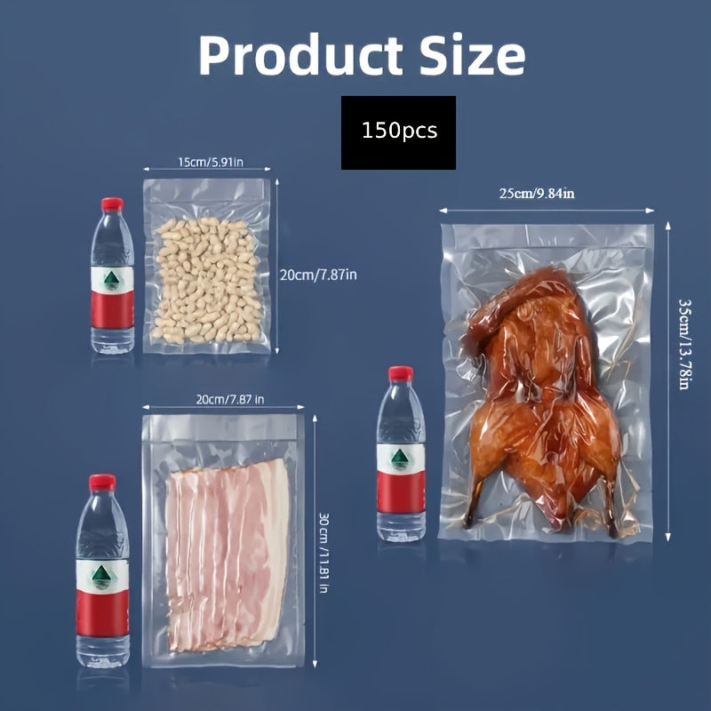 150 bolsas de almacenamiento de alimentos en 3 tamaños, material PE duradero para uso doméstico