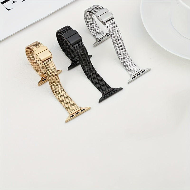 Women's Stainless Steel Mesh Watch Strap for iWatch 8/7/6/5/4/3/2/SE 38mm 40mm 42mm 49mm