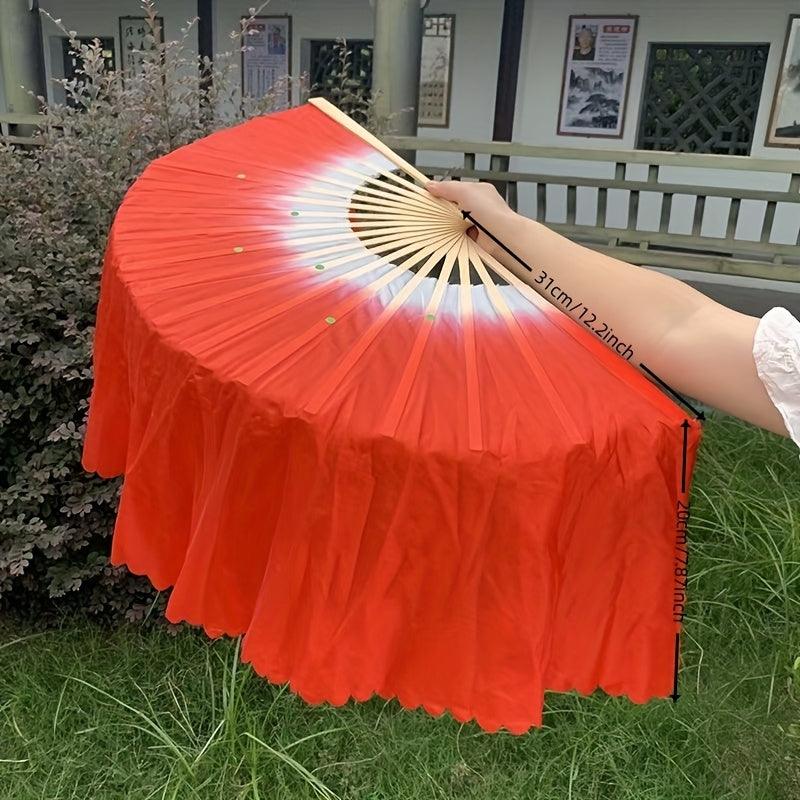 Lotus Pink Gradient Qiyshayuvchi Raqs Fan - Ikkita Tomonli Ipak, Ko'rgazmalar, Partiyalar va Uy Dekoratsiyasi uchun Ideal, Nafis Ta'sir bilan