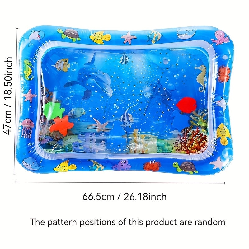 Water-Sensitive Cat Play Mat with Floating Fish Design Splash-Proof PVC Indoor Toy