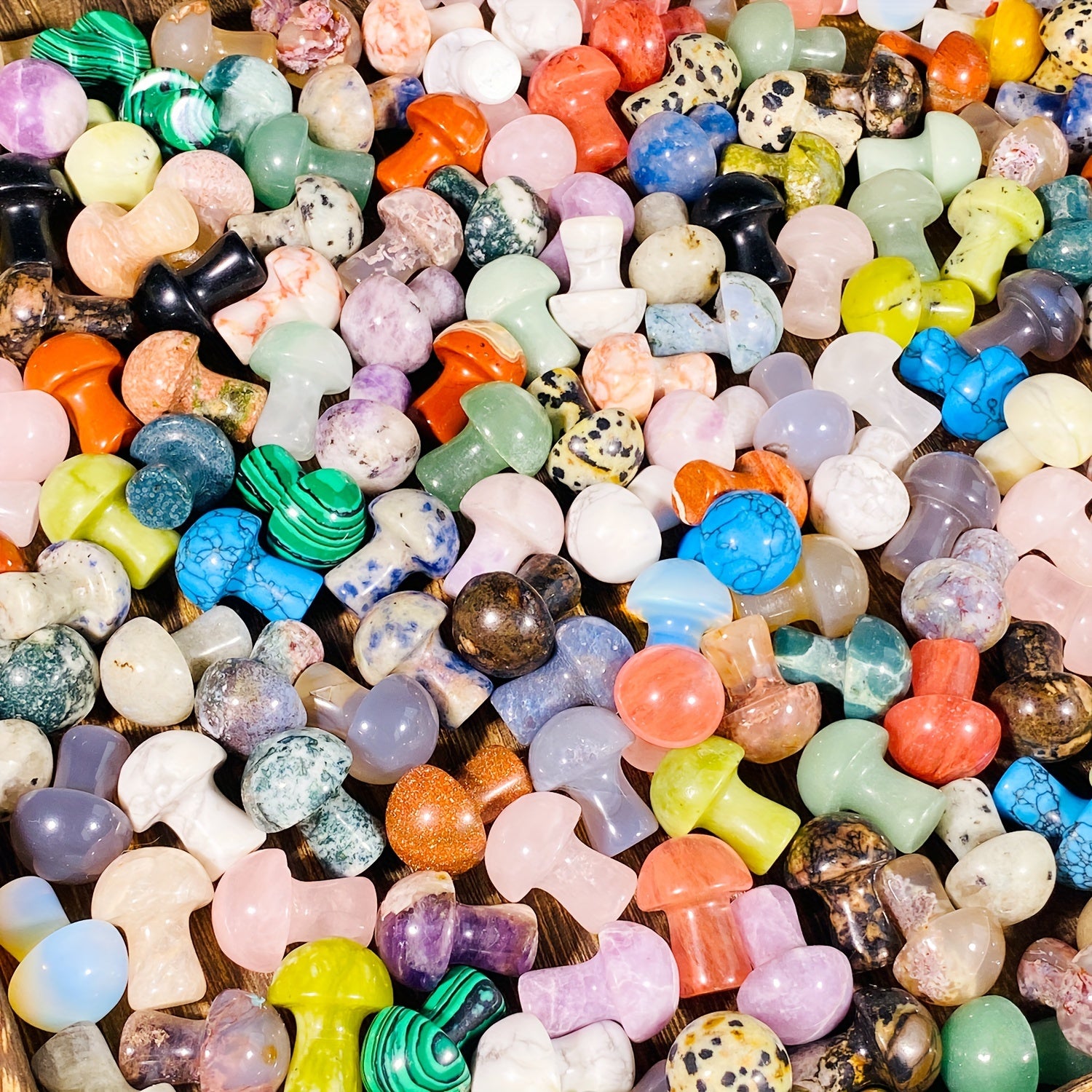 Juego de 5/10/20 mini cristales de cuarzo natural en forma de seta para decoración del hogar y regalos