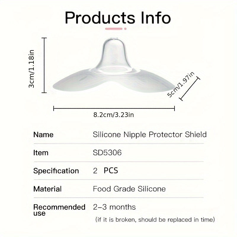 Butterfly Shaped Silicone Nipple Shields for Breastfeeding 2 Pack Transparent