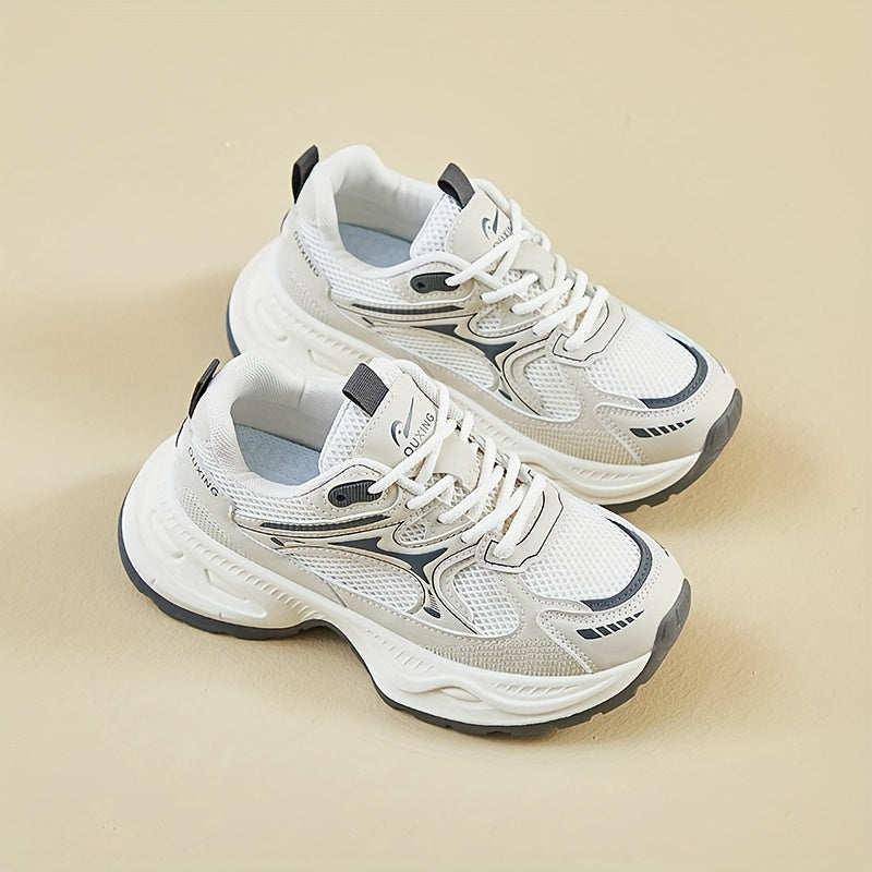 Women’s Korean Style Chunky Dad Shoes Comfortable Platform Sneakers White Gray