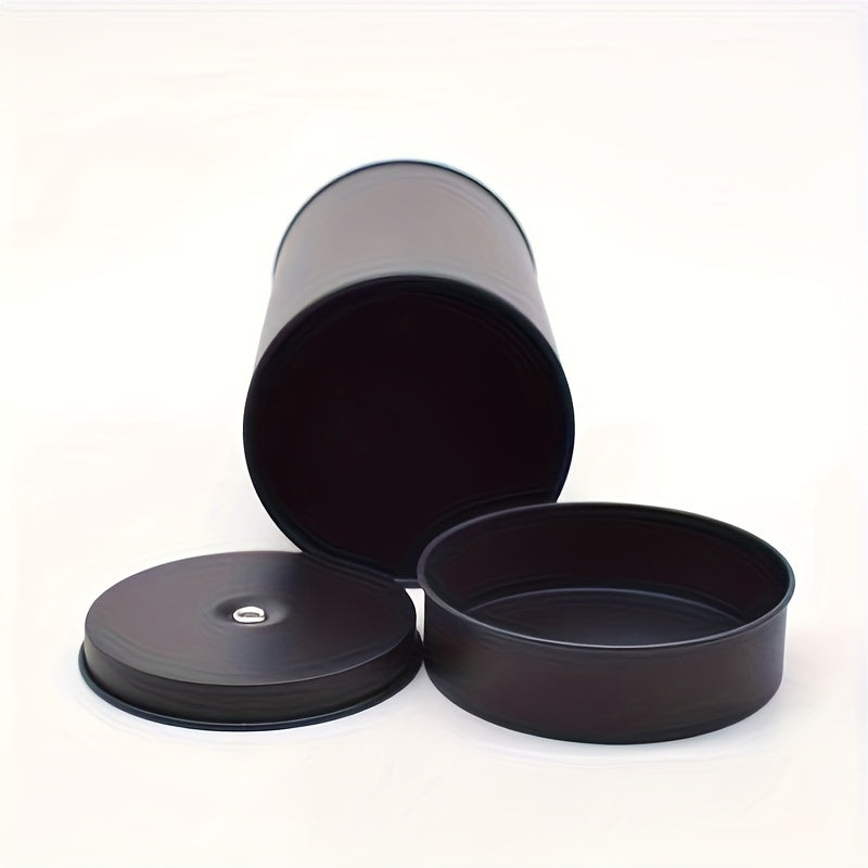 12 ta qora metall choy bankalari 16oz bilan xavfsiz ikki qatlamli yopilgan qopqog'lar to'plami