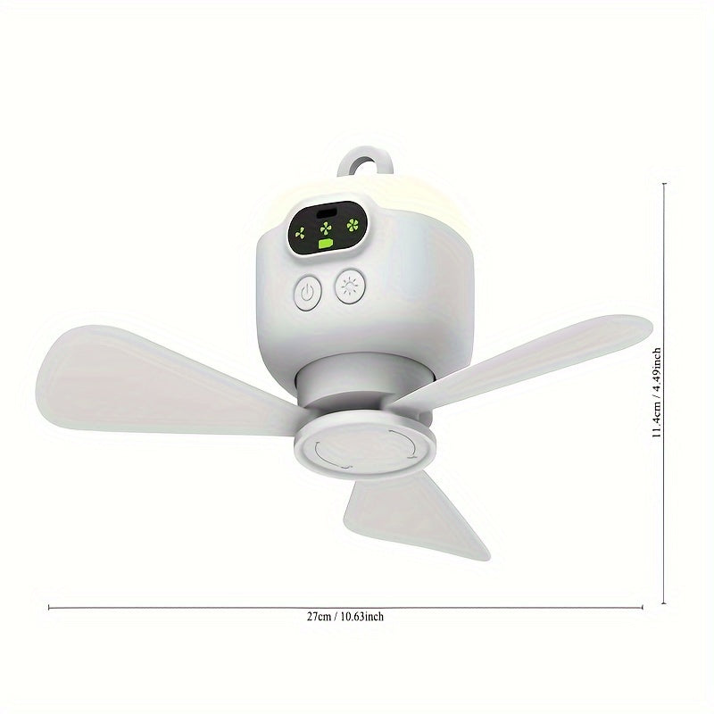 8000mAh USB Rechargeable Portable Camping Fan for Tents Outdoor Use White