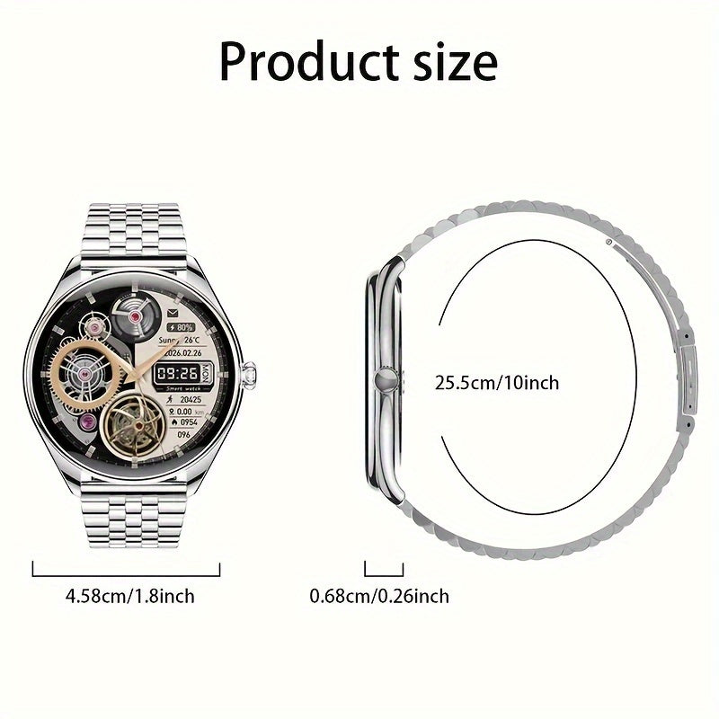 Стильные смарт-часы в подарок с сенсорным экраном 1,43 дюйма, функциями SMS/звонков, совместимые с Android/iPhone, фитнес-трекер с более чем 100 спортивными режимами.