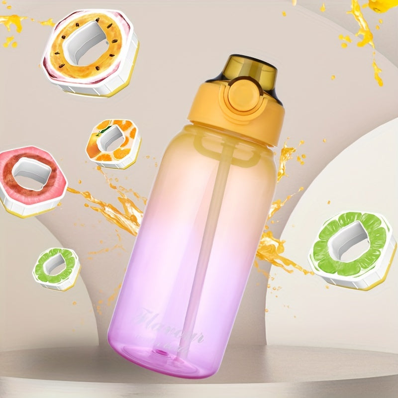 1000ml Fruit-Flavored BPA-Free Plastic Water Bottle with Flip Top and Sealable Lid