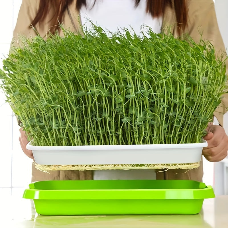 Large Capacity Microgreens Seed Sprouting Trays Soil-Free Plastic Indoor Outdoor