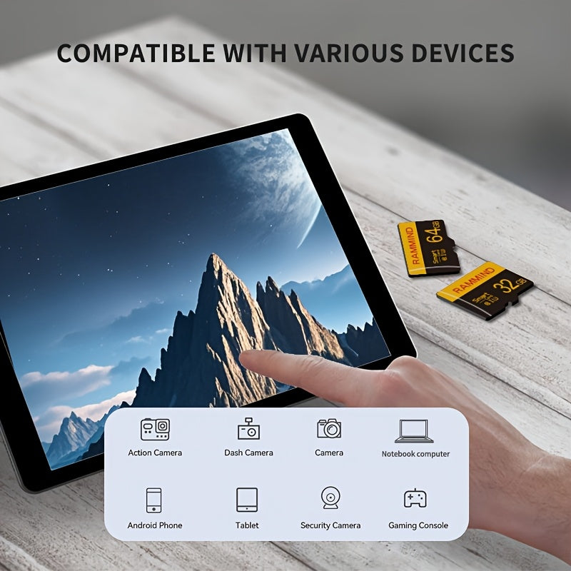 High-Speed U3 Class 10 Memory Card 8GB to 128GB with Adapter for Secure Storage