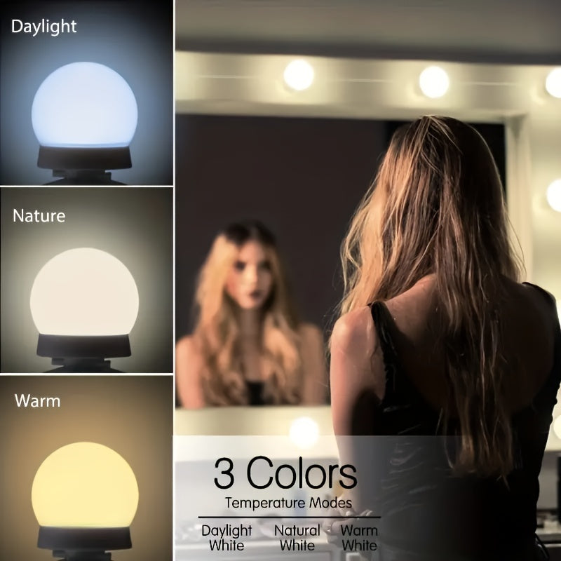 LED Makeup Mirror Lights with Dimmable USB Wall Lamp and Storage Wire