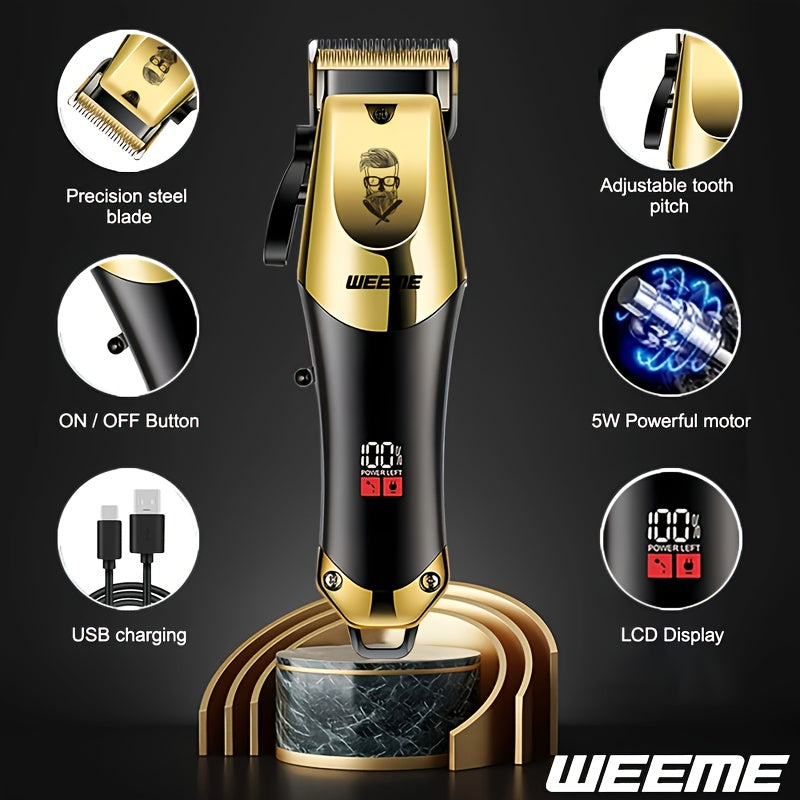 3pcs Professional Hair Clippers Set Rechargeable Lithium Battery Men’s Electric Trimmer Kit