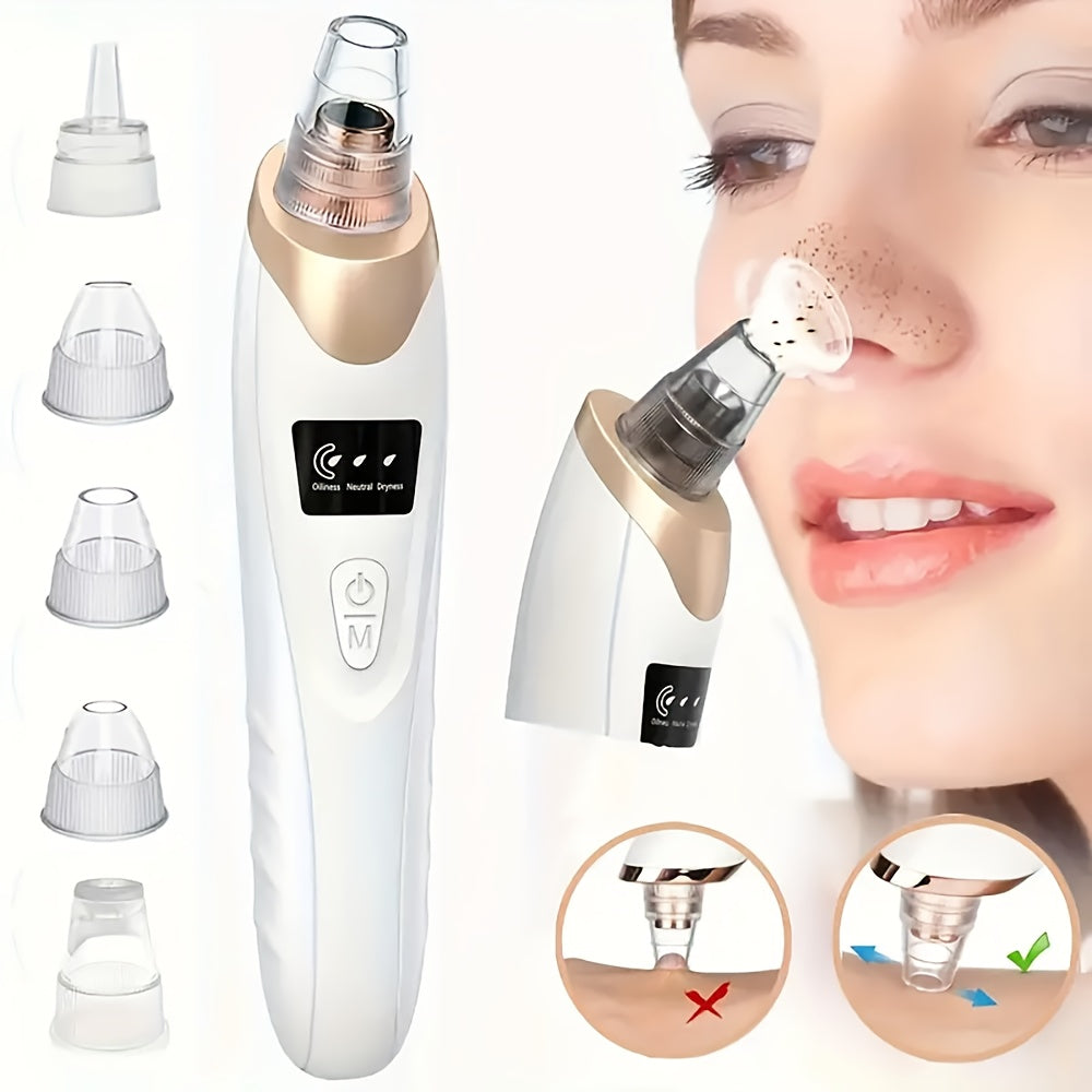 USB Rechargeable Facial Cleansing Kit with 5 Probes for Dark Circles and Puffiness