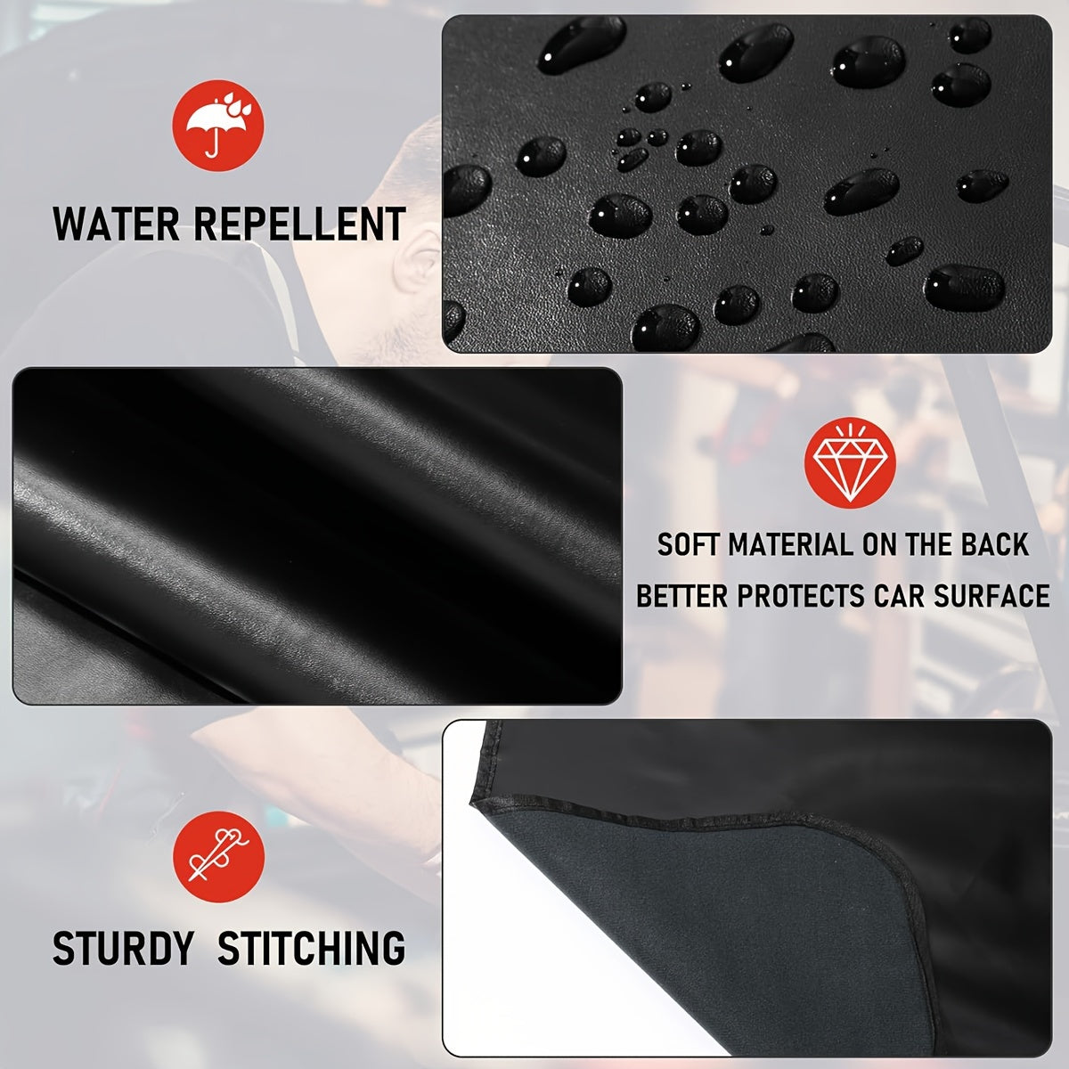 Automotive Fender Cover Mat Microfiber PU Leather Repair Protective Pad